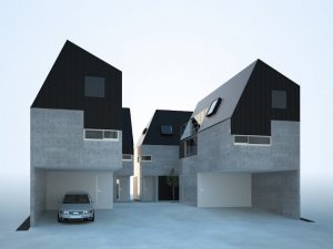 千葉県の4棟建売　戸建住宅のCGパース