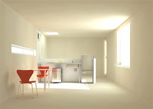 不動産広告のイメージ（インテリアCGパース）デザイナーズ住宅・戸建建売